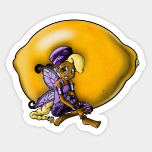 African American Fairy and Lemon Sticker